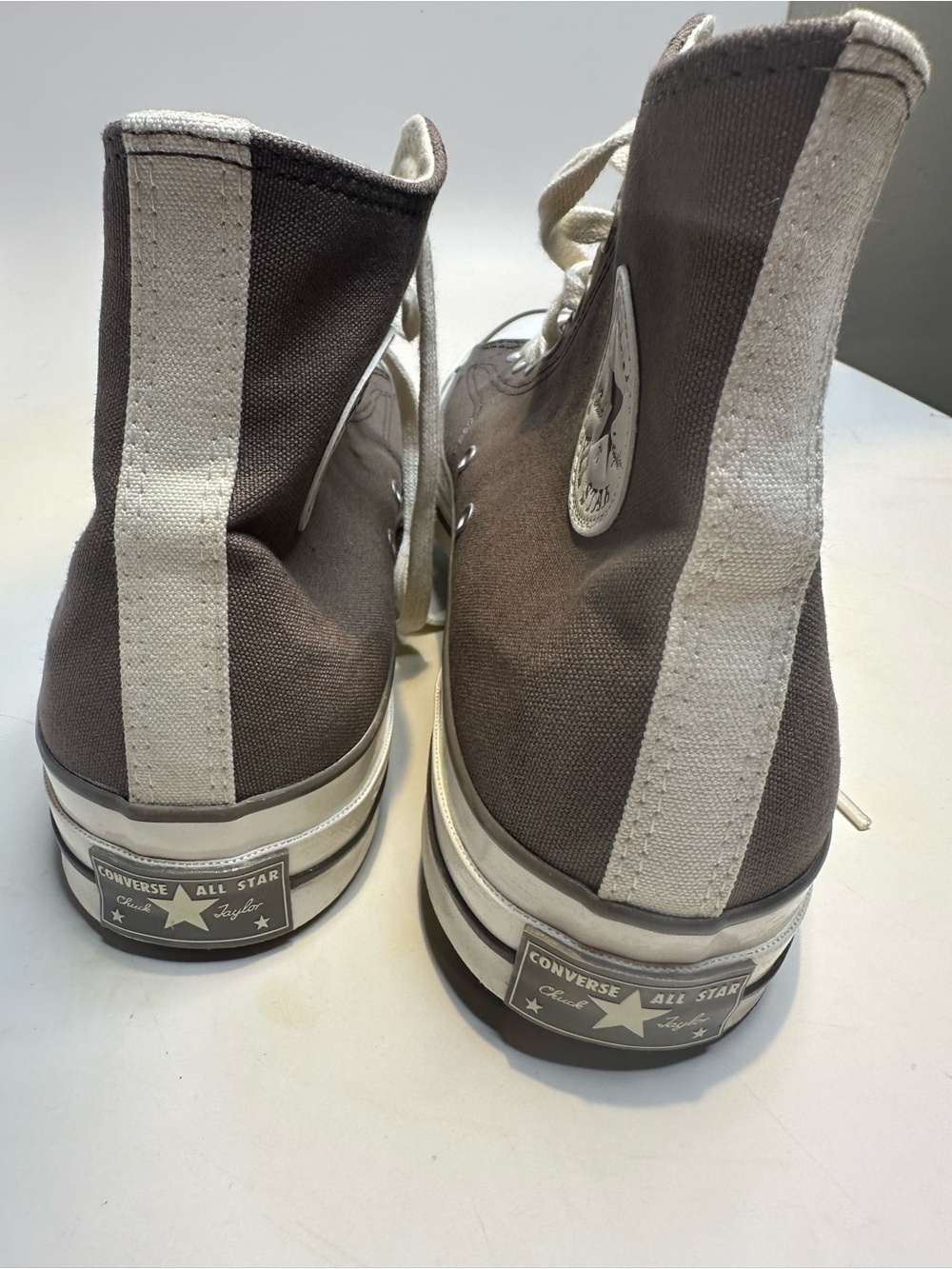 Converse High-Top Canvas Sneakers in Gray and White - Picture 5 of 8